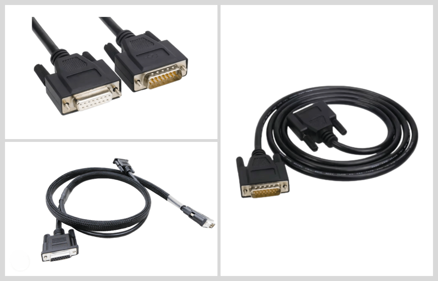 D-SUB 15PIN FEMALE TO D-SUB 15PIN MALE MOLDING CABLE