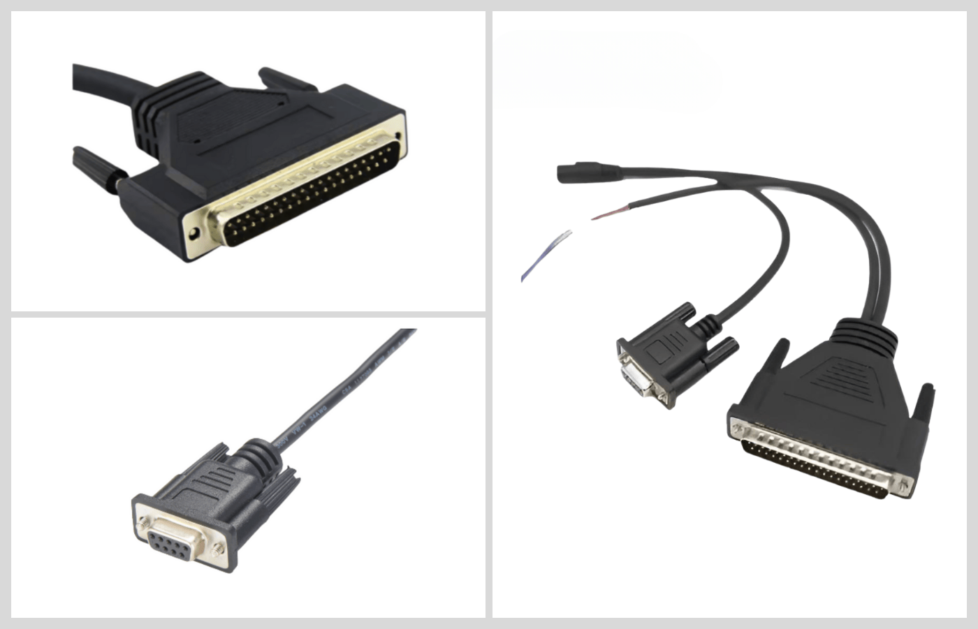 D-SUB 25PIN MALE AND D-SUB 9PIN FEMALE TO 3.5MM STERO PLUG CABLE ASSEMBLY